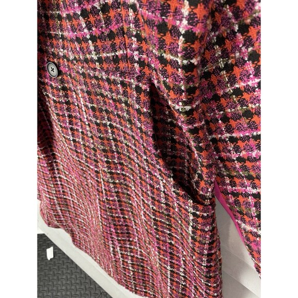 Torrid Women 4X Coat Plaid Boucle Statement Longline Pink Preppy Glam Winter - Picture 6 of 16